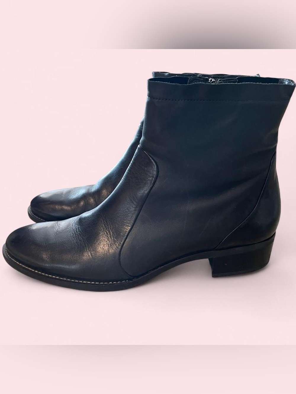 Paul Green Black Leather Ankle Boots